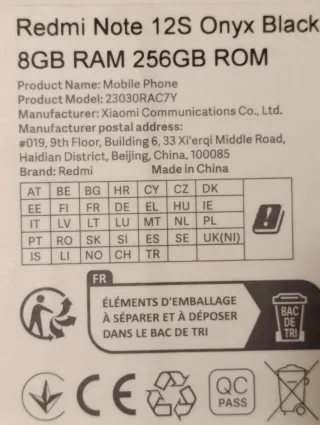 Xiaomi Redmi Note 12S 256GB
