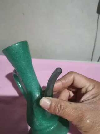 Porrón soplado antiguo verde