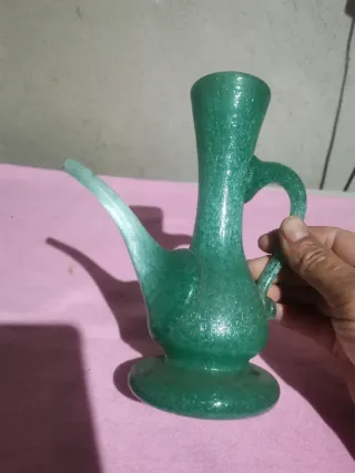 Porrón soplado antiguo verde