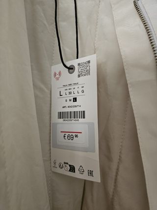 Chaqueta acolchada Zara T.L - con etiqueta