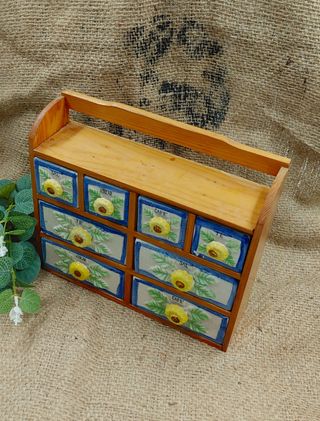 Portaspezie Vintage Legno Ceramica