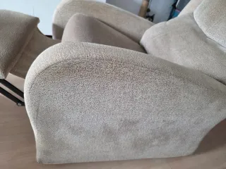 2 Sillones Reclinables Tela beige con forros gris