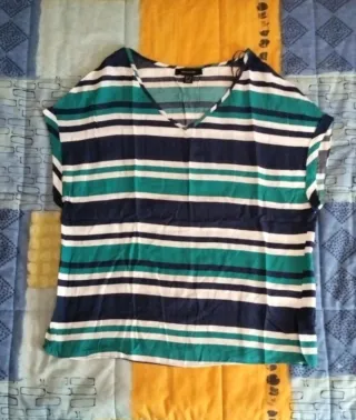 Camiseta Rayas Mujer Manga Corta