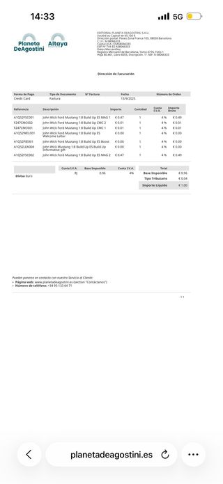 Ford Mustang John Wick Fascículo 1 y 2