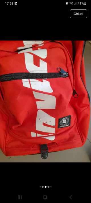 Trolley universale e zaino Invicta rosso