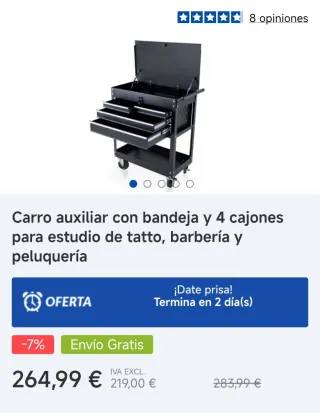 Carro auxiliar (herramienta, tatuaje, peluquería)