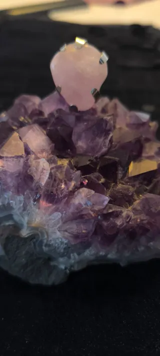 Anillo Artesanal Cuarzo Rosa