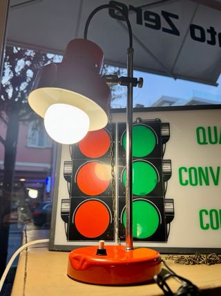 Lampada da tavolo vintage anni '70 arancione