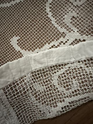 Coppia Tende a Filet Fatte a Mano Vintage