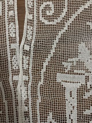 Coppia Tende a Filet Fatte a Mano Vintage