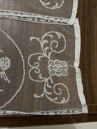 Coppia Tende a Filet Fatte a Mano Vintage