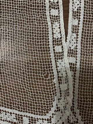 Coppia Tende a Filet Fatte a Mano Vintage