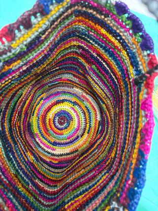 Bolso de playa rafia multicolor