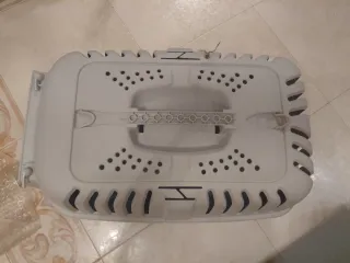 Transportín perro mediano gris y azul