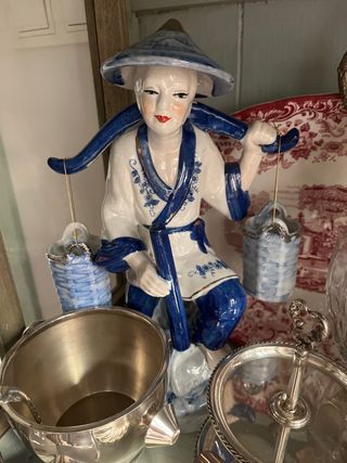 Dos Figuras grandes de porcelana antigua oriental