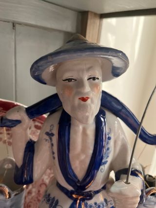 Dos Figuras grandes de porcelana antigua oriental