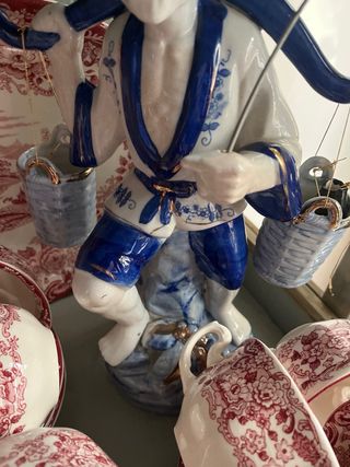 Dos Figuras grandes de porcelana antigua oriental