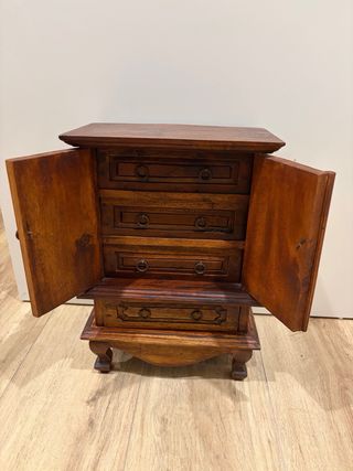 Joyero madera vintage grande tipo mini mueble