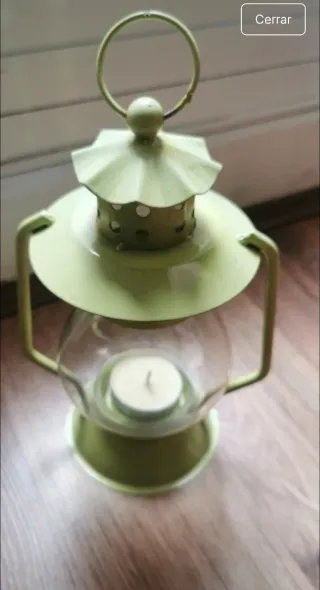 Candelabro Portavelas Verde y Transparente