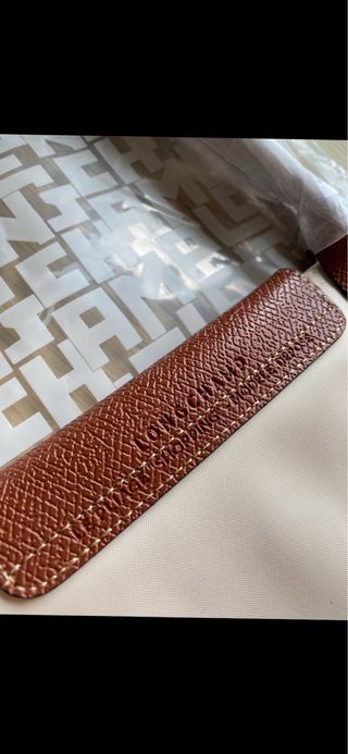 Mala Longchamp Le Pliage L bege e castanho