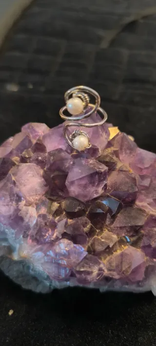 Anillo Artesanal Plata Perlas blancas