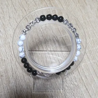 Pulsera con tortuga y rosas metálicas 17,5cm