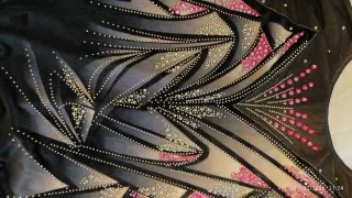 Maillot Gimnasia Negro y Rosa Brillante