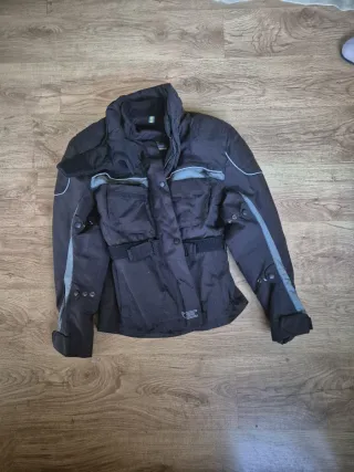 Chaqueta Moto Chica Talla S Negra/Gris