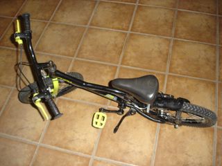 Bicicleta infantil negra y verde