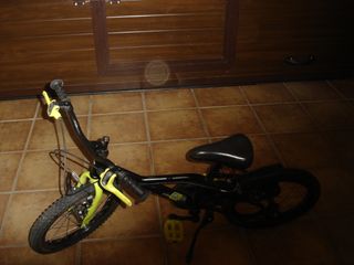 Bicicleta infantil negra y verde