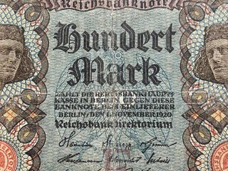 Billete 100 Marcos Alemania 1920