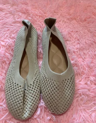 Zapatos planos transpirables beige