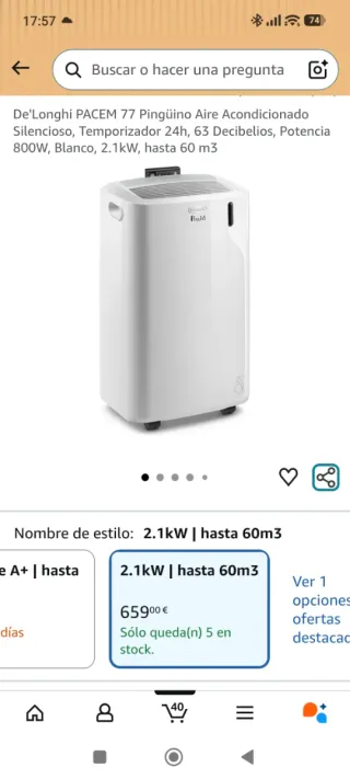 Aire Acondicionado Portátil DeLonghi
