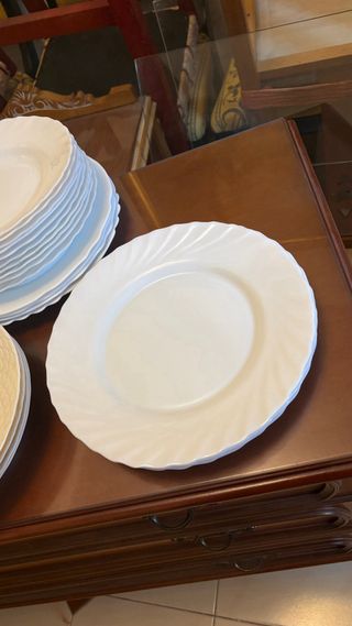 Set Platos Vintage Porcelana Blanca
