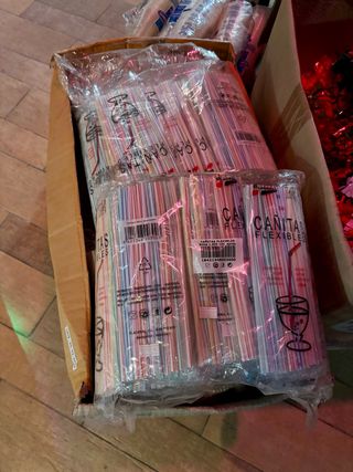 2 cajas Cañitas Flexibles Colores .Reciclables