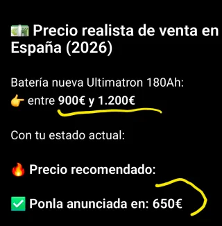 Batería Litio Ultimatron 180Ah Camper Autocaravana
