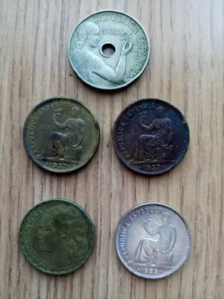 Lote 5 Monedas República Española