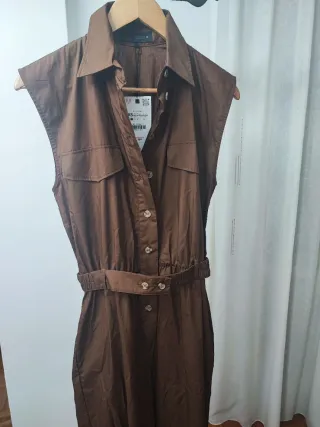 Mono Zara Popelín Marrón