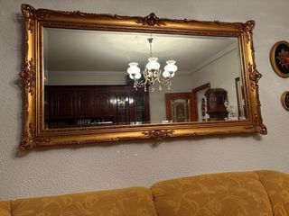 Espejo Madera Rústico Dorado