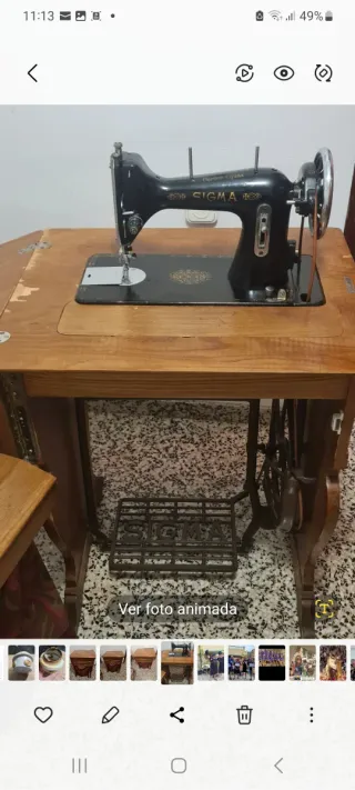 Máquina de coser Sigma con mueble