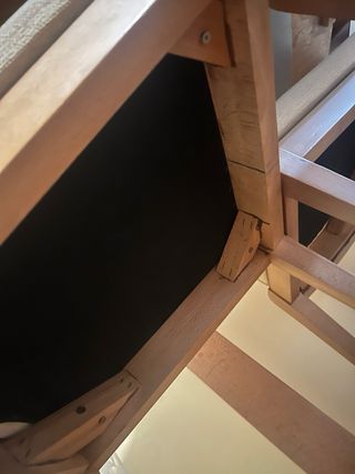 Seis sillas de comedor madera y chenilla