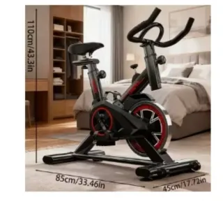 Bicicleta Estática Negra y Roja