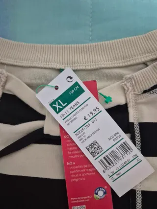 Vestido Benetton Rayas XL