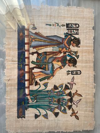 Cuadro Egipcio Papyrus Marco Madera