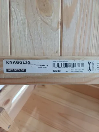 3 Cajas Almacenaje Madera IKEA KNAGGLIG