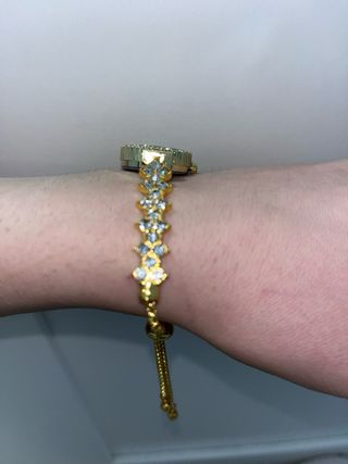 Reloj Pulsera Dorado con Circonitas