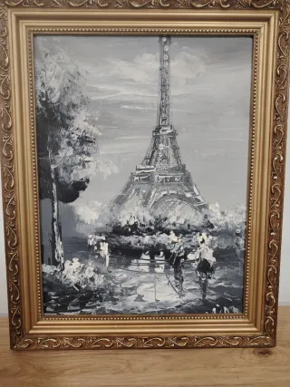 Cuadro Torre Eiffel Pintura Gris