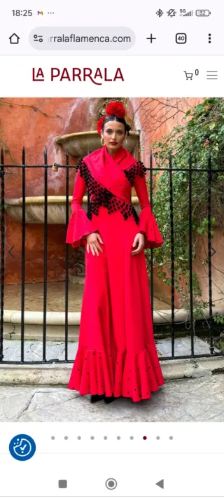 Traje de flamenca La Parrala rojo. Sin estrenar