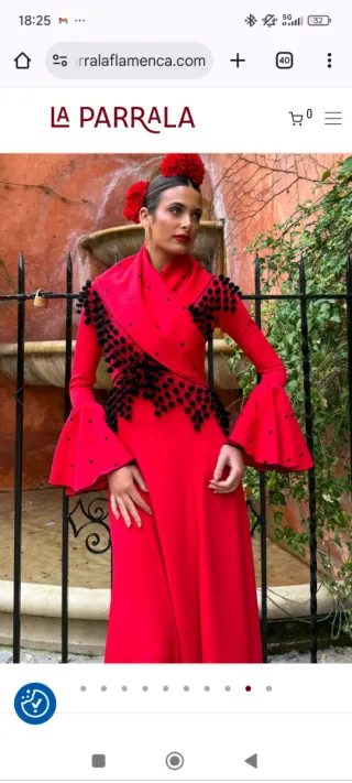 Traje de flamenca La Parrala rojo. Sin estrenar