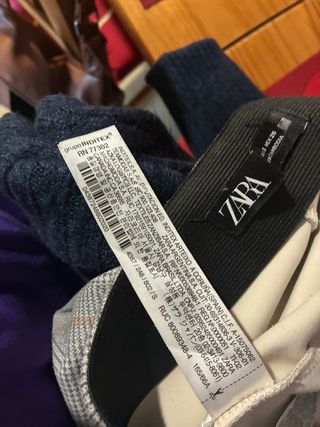 Pantalones de traje Zara cuadros grises Talla S